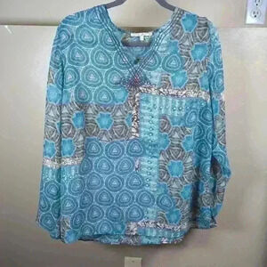 Fred David Women's  Lightweight Transparent Blouse - Size 1x